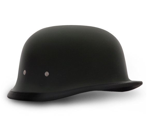 Novelty Motorcycle Helmet - Dull Flat Black - German - 1004B-DH - Image 2