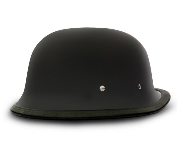 Novelty Motorcycle Helmet - Dull Flat Black - German - 1004B-DH - Image 8