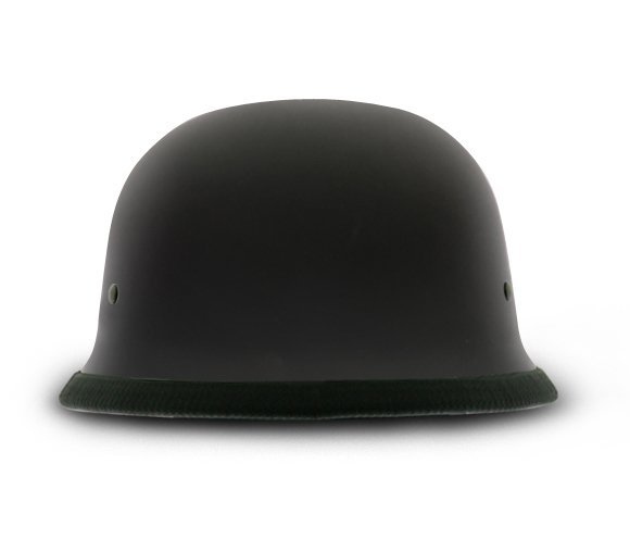 Novelty Motorcycle Helmet - Dull Flat Black - German - 1004B-DH - Image 9