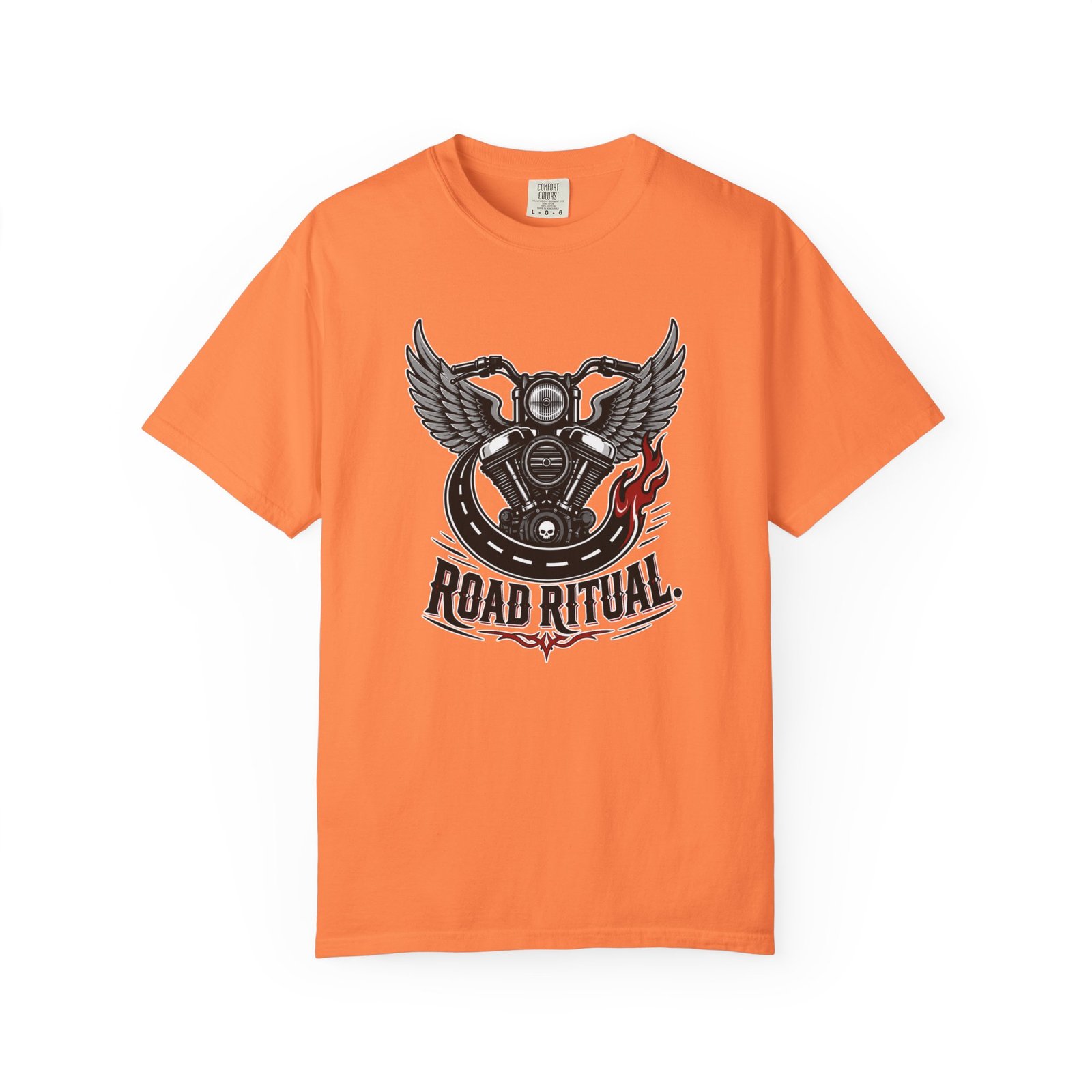 Road Ritual Motorcycle T-Shirt - Retro Biker Engine Graphic Tee - Image 4