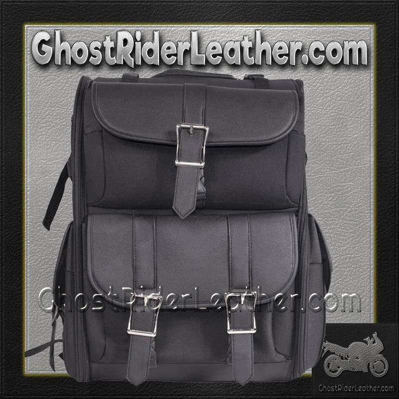 Big PVC Sissy Bar Bag - Motorcycle Luggage - Gear - SB11-NO-STUD-DL - Image 4