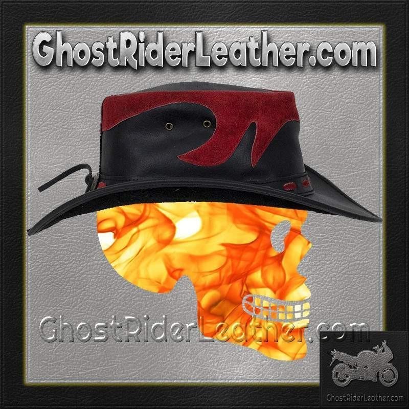 Black and Red Leather Gambler Hat / SKU GRL-HAT10-11-DL - Image 2