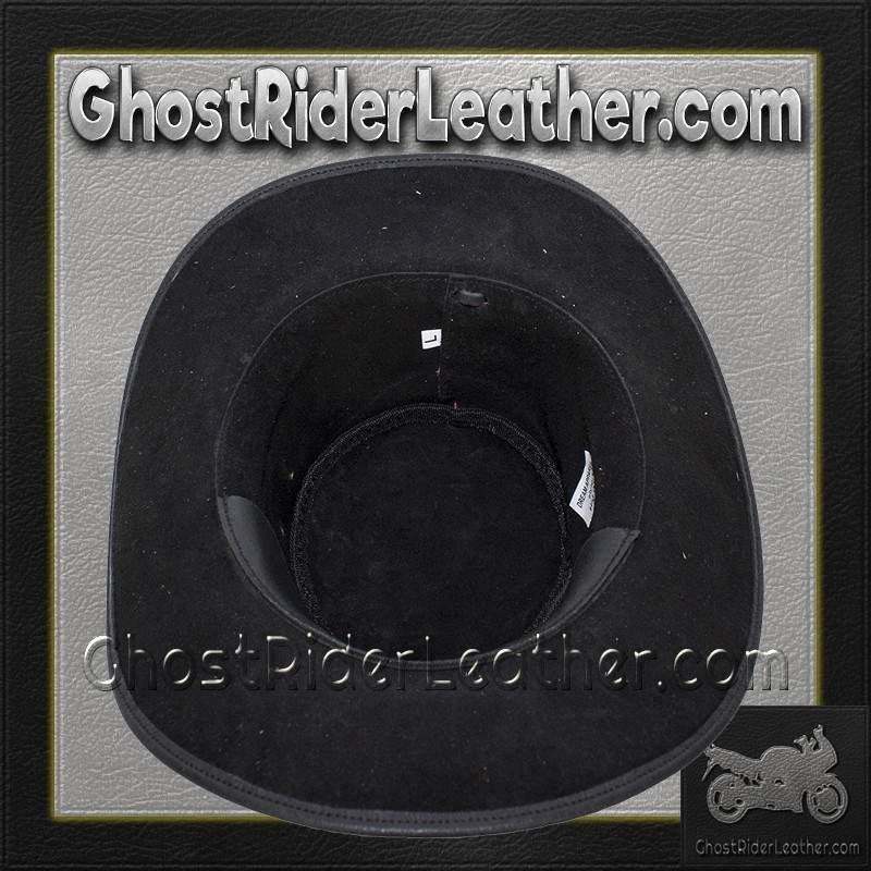 Black and Red Leather Gambler Hat / SKU GRL-HAT10-11-DL - Image 4