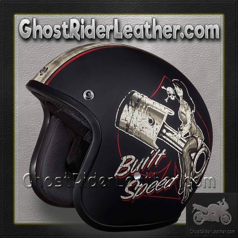 DOT Motorcycle Helmet - Built For Speed - Open Face - DC6-BFS-DH - Image 9