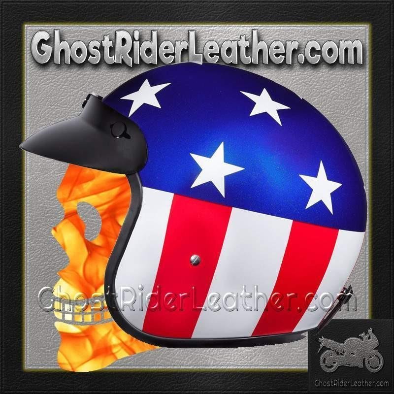 DOT Motorcycle Helmet - Captain America - Open Face - Daytona - DC6-CA-DH - Image 8