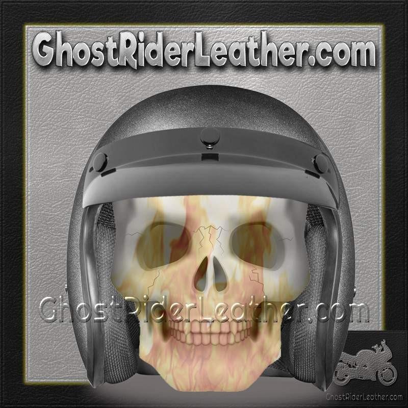 DOT Motorcycle Helmet - Gun Metal Metallic - Open Face - 3/4 - DC1-GM-DH - Image 9