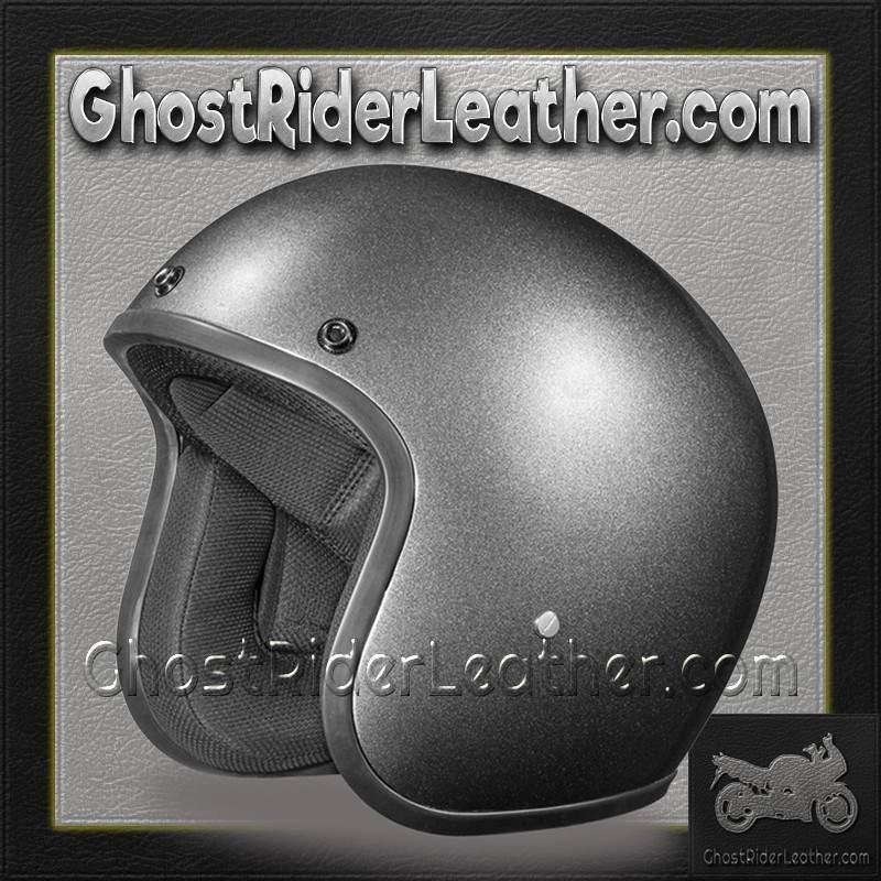 DOT Motorcycle Helmet - Gun Metal Metallic - Open Face - 3/4 - DC1-GM-DH - Image 11