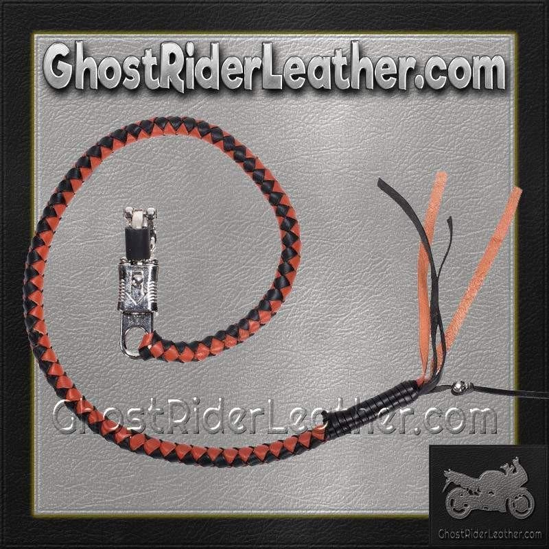 Get Back Whip - Black and Orange Leather - 36 Inches - GBW9-DL - Image 2