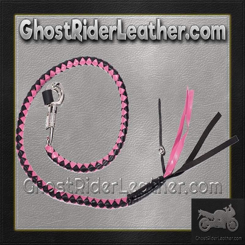 Get Back Whip - 36 Inches - Pink and Black Leather - GBW5-DL - Image 2