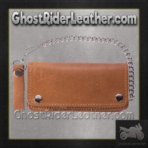 Leather Chain Wallet - Tan - Heavy Duty - Biker - AC51-11TAN-DL