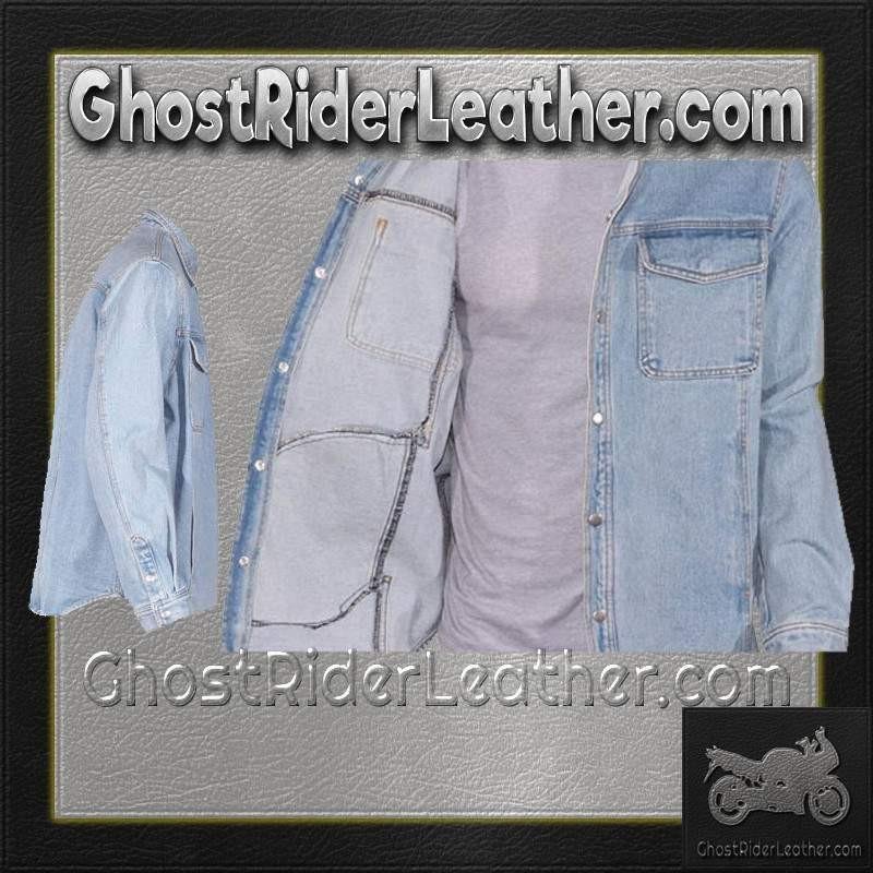 Denim Shirt - Men's - Light Blue - Snap Pockets - MJ777-DENIM-DL - Image 9