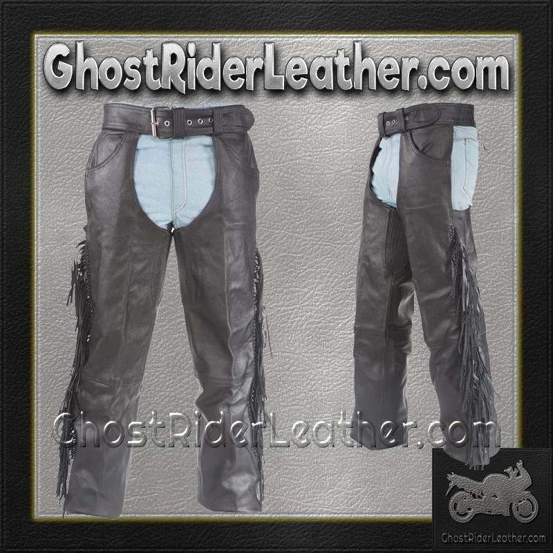 Leather Chaps - Men's or Women's - Braid and Fringe - C337-04-DL - Image 6