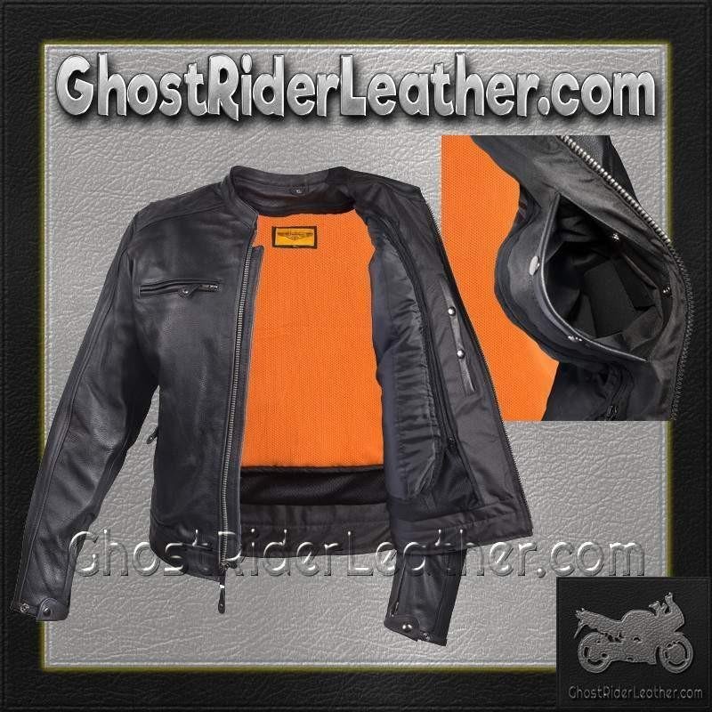 Mens Motorcycle Racer Jacket with Cool Diamond Pattern / SKU GRL-MJ821-DL - Image 3