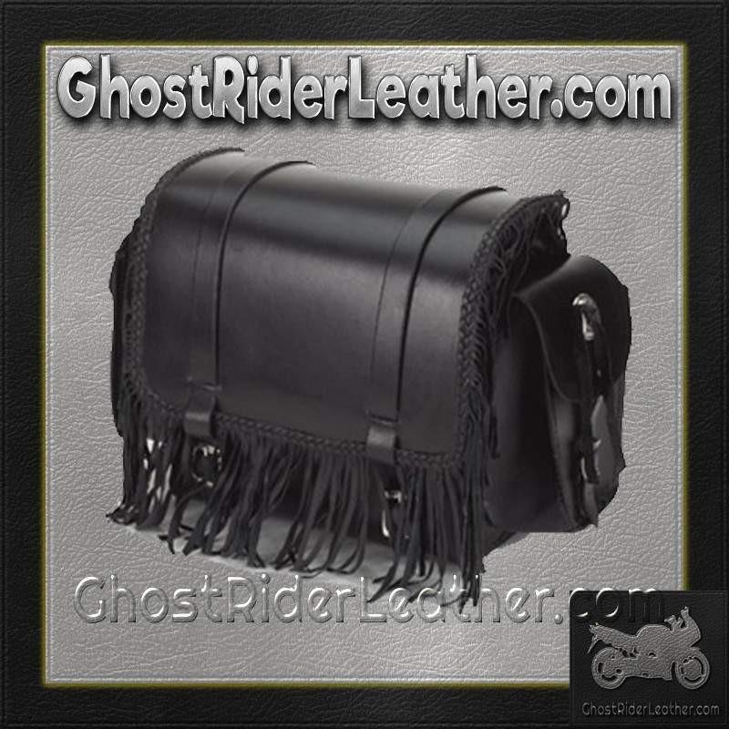Motorcycle Sissy Bar Bag - Fringe - Braid - Biker Gear Storage - SB73-DL - Image 2