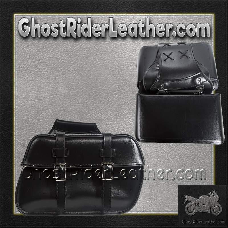 Saddlebags - PVC - Black - Motorcycle Storage - SD4079-PV-DL - Image 8