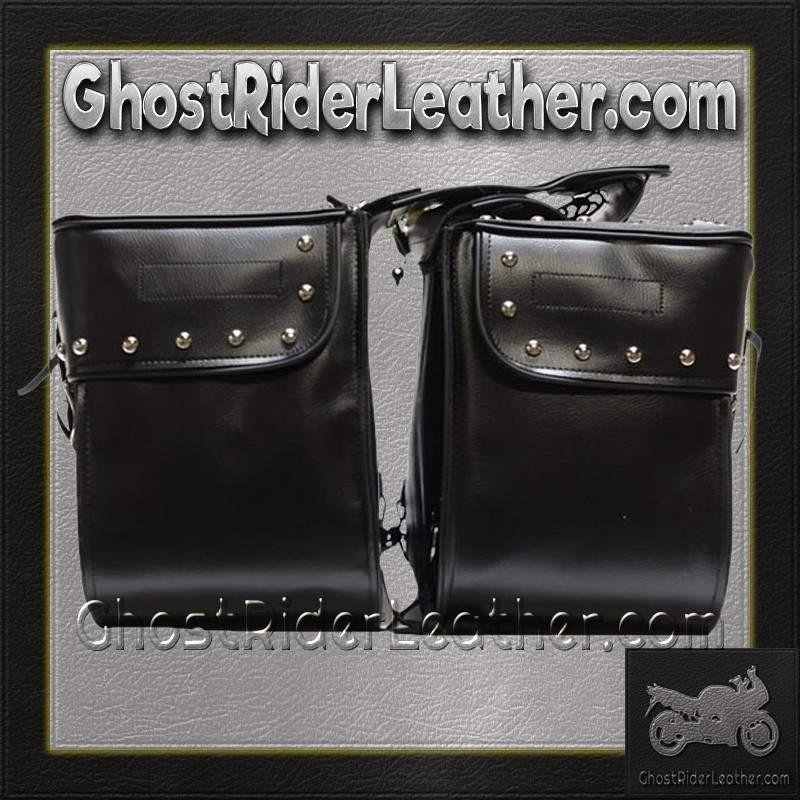 Saddlebags - PVC - Large - Conchos - Studs - Motorcycle Luggage - SD4000-PV-DL - Image 7