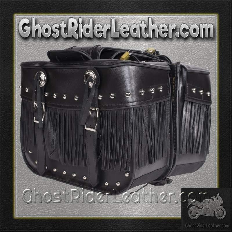 Saddlebags - PVC - Fringe - Studs - Lock - SD4030-PV-DL - Image 6