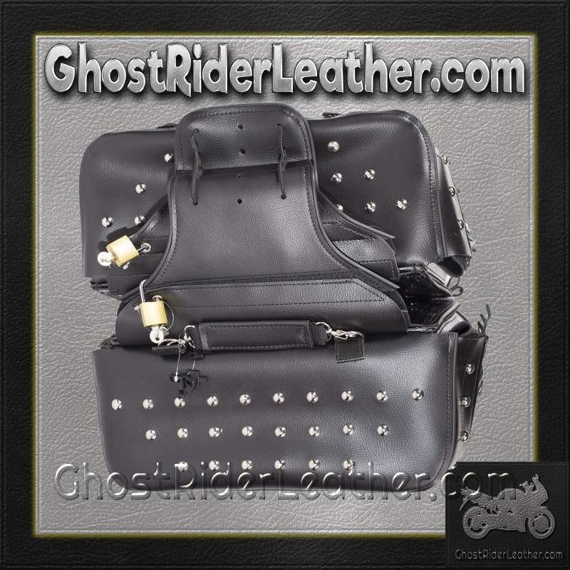 Saddlebags - PVC - Fringe - Studs - Lock - SD4030-PV-DL - Image 7