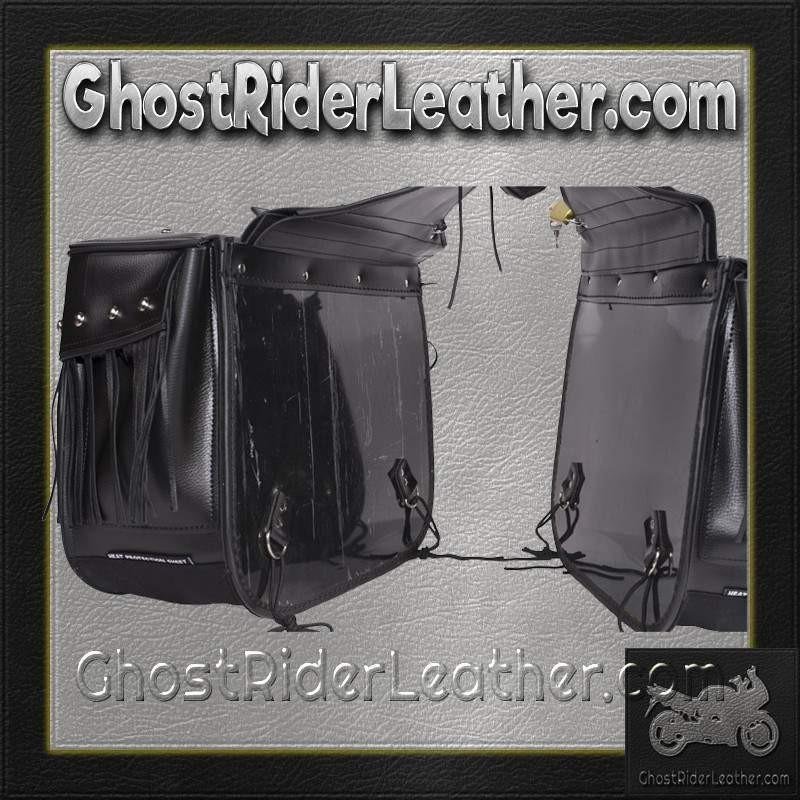 Saddlebags - PVC - Fringe - Studs - Lock - SD4030-PV-DL - Image 8