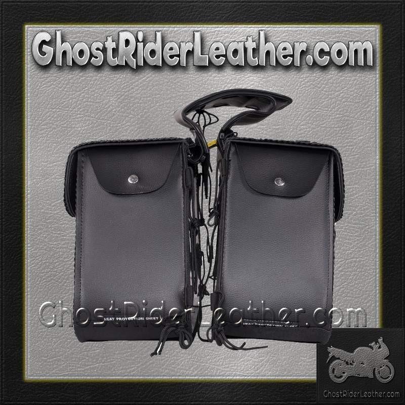 Saddlebags - Studs - Motorcycle Luggage - SD4054-BLK-PV-DL - Image 5