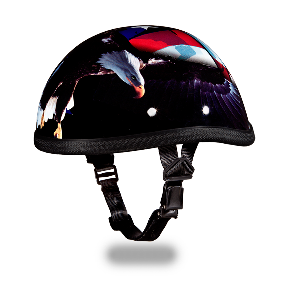 Novelty Motorcycle Helmet - Freedom Eagle - Shorty - 6002FR2-DH