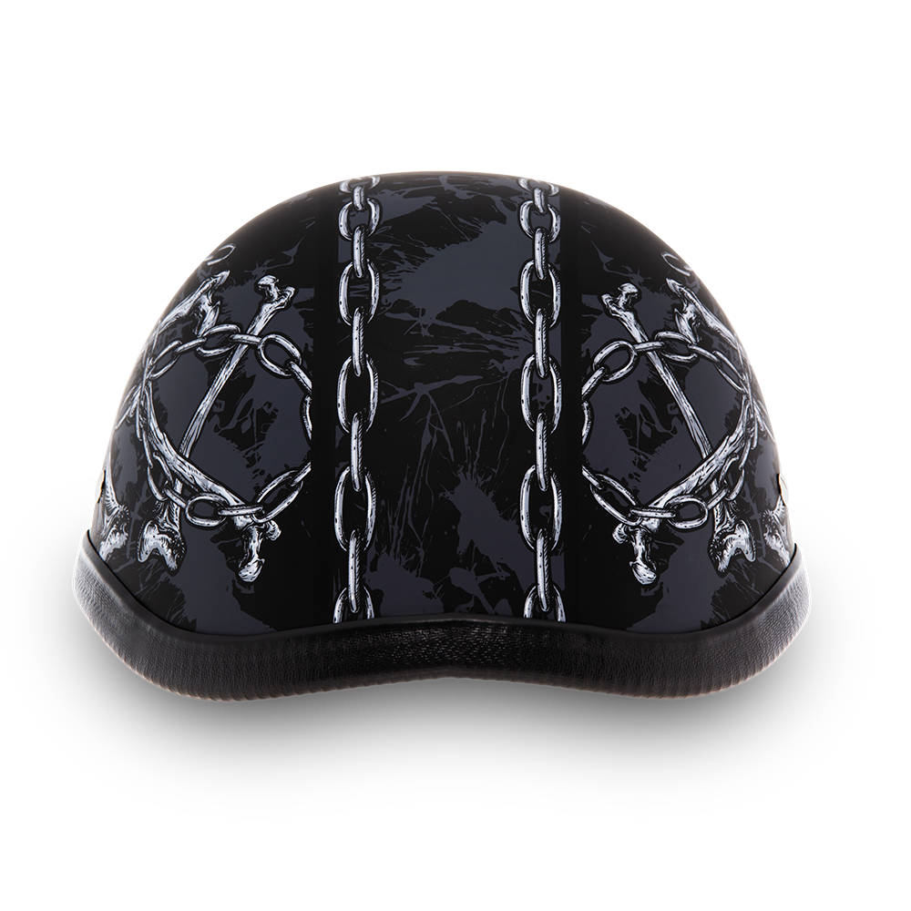 Novelty Motorcycle Helmet - Skull Chains - Eagle Shorty - 6002SC-DH - Image 2