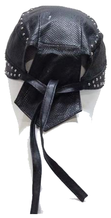 Leather Skull Cap - Studs - Biker Durag - AC007-13-DL - Image 4