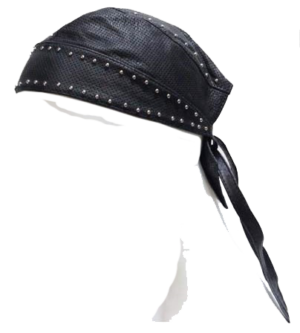 Leather Skull Cap - Studs - Biker Durag - AC007-13-DL