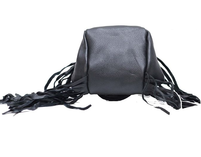 Leather Bag - Folding Pouch - Belt Bag - Fringe and Braid - Motorcycle - AC1005-DL - Image 2