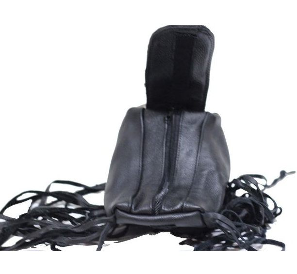 Leather Bag - Folding Pouch - Belt Bag - Fringe and Braid - Motorcycle - AC1005-DL - Image 3