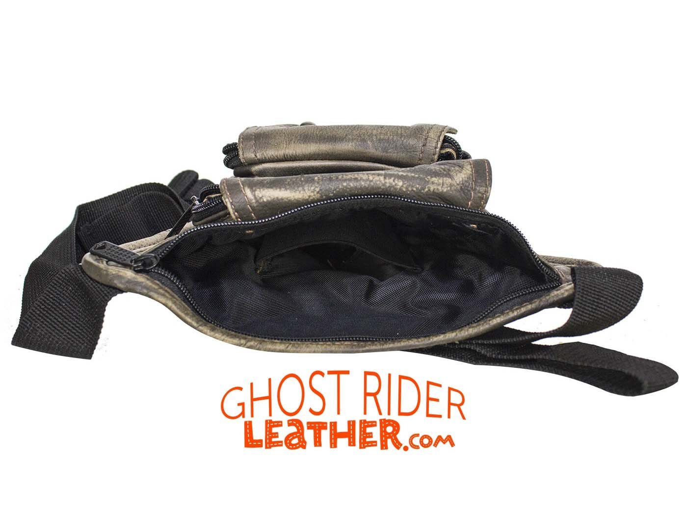 Leather Thigh Bag - Gun Pocket - Distressed Brown - Motorcycle - AC1025-12-DL - Image 7