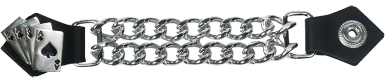 Set of Four Deadmans Hand Vest Extenders with Chrome Chain - AC1046-DL - Image 2