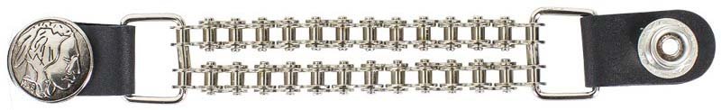 Set of Four Indian Head Nickel Vest Extenders with Chrome Motorcycle Chain - AC1054-BC-DL - Image 2