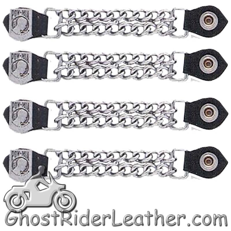 Set of Four POW MIA Vest Extenders with Chrome Chain - AC1065-DL