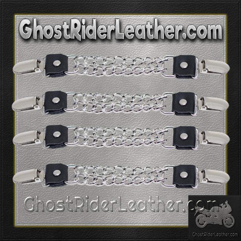Set of Four Plain Clip On Vest Extenders with Chrome Chain - AC1072-DL - Image 2