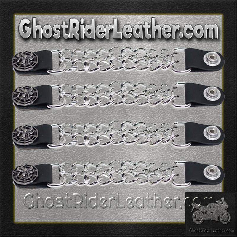 Set of Four Spider On Web Vest Extenders with Chrome Chain - AC1077-DL - Image 2