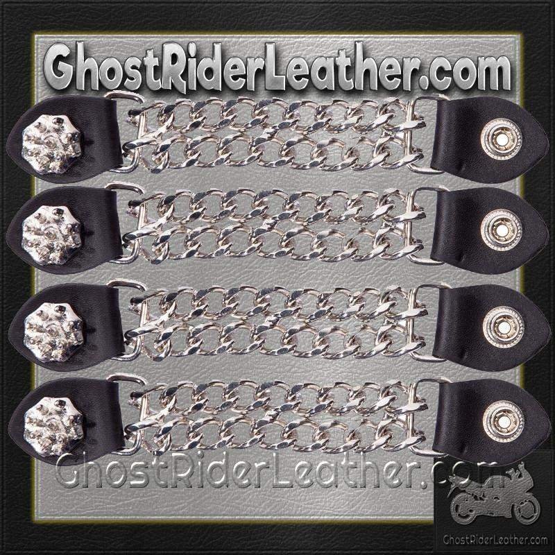 Set of Four Spike Design Vest Extenders with Chrome Chain - AC1081-DL - Image 2