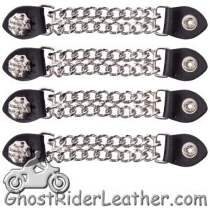 Set of Four Spike Design Vest Extenders with Chrome Chain - AC1081-DL