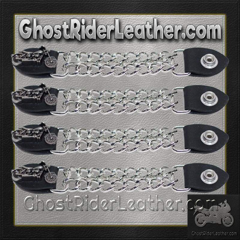 Set of Four Motorcycle Vest Extenders with Chrome Chain - AC1100-DL - Image 2