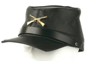 Leather Rebel Cap - Men's - Crossed Rifles - Adjustable Back - AC30-DL