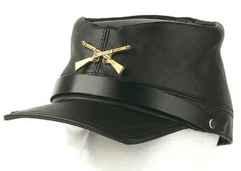 Leather Rebel Cap - Men's - Crossed Rifles - Adjustable Back - AC30-DL