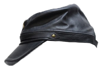 Leather Rebel Cap - Men's - Crossed Rifles - Adjustable Back - AC30-DL - Image 3