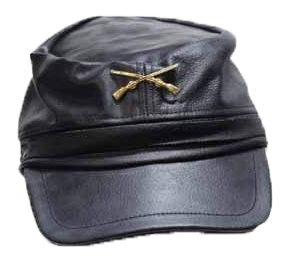 Leather Rebel Cap - Men's - Crossed Rifles - Adjustable Back - AC30-DL - Image 4