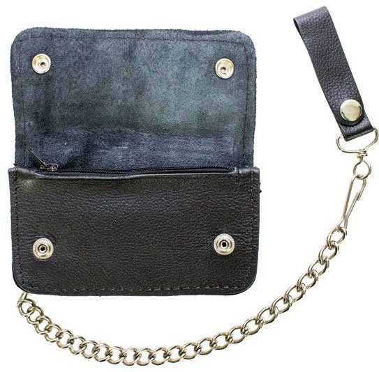 Leather Chain Wallet - Heavy Duty - Naked Leather - Bifold - 6 Inch - AC50-11HD-DL - Image 3