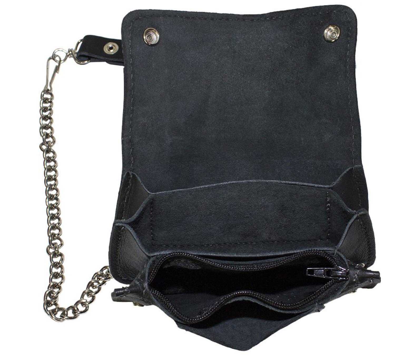 Leather Chain Wallet - Heavy Duty - Black - Biker - Motorcycle - AC51-11HD-BLK-DL - Image 3