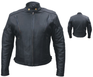 Women's Euro Racer Biker Leather Jacket With Vents - SKU AL2145-AL