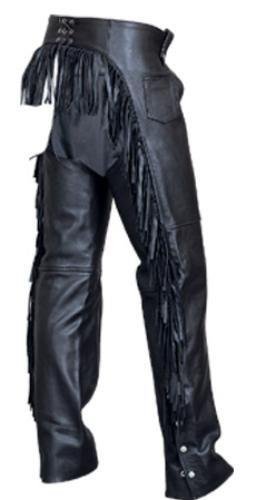 Leather Chaps - Women's - Booty Fringe - Motorcycle - AL2407-AL - Image 4