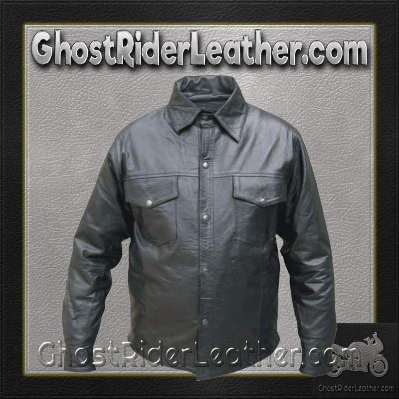 Leather Shirt - Men's - Buffalo - Up To 5XL - Snap Closure - AL2670-AL - Image 2
