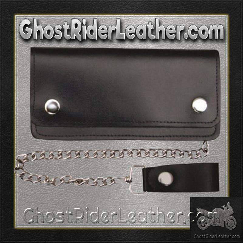 Leather Chain Wallet - 6 Inch Bifold - Biker - Motorcycle - AL3201-AL - Image 2