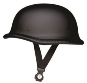 Novelty Motorcycle Helmet -Dull Black - German - AL3810-AL